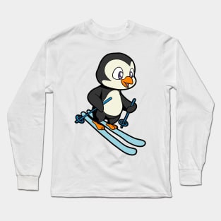 Penguin skiing Long Sleeve T-Shirt